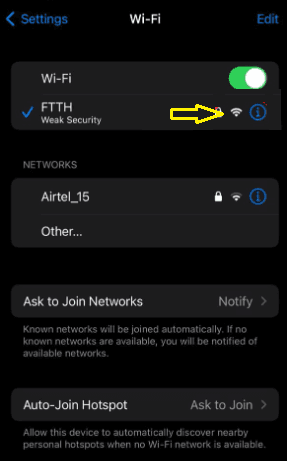 I Phone me WIFI Password