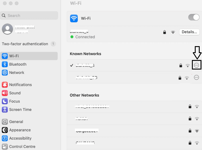 Macbook WIFI Password