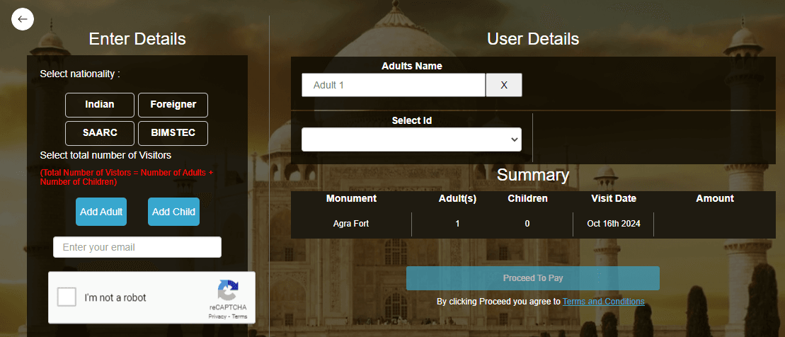 Taj Mahal Ticket