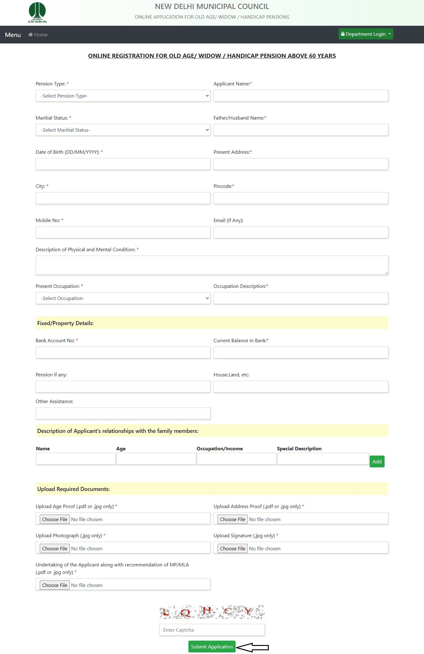 Delhi Pension Registration